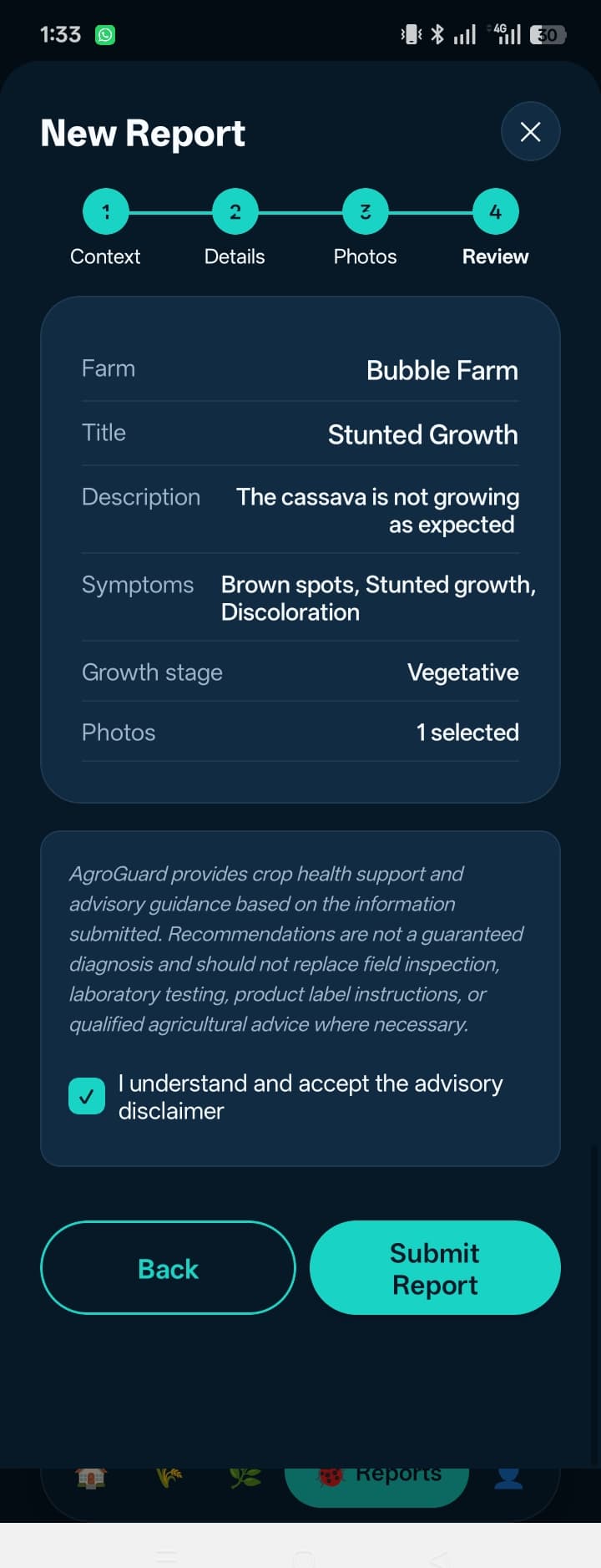 AgroGuard — Report Wizard — Photos